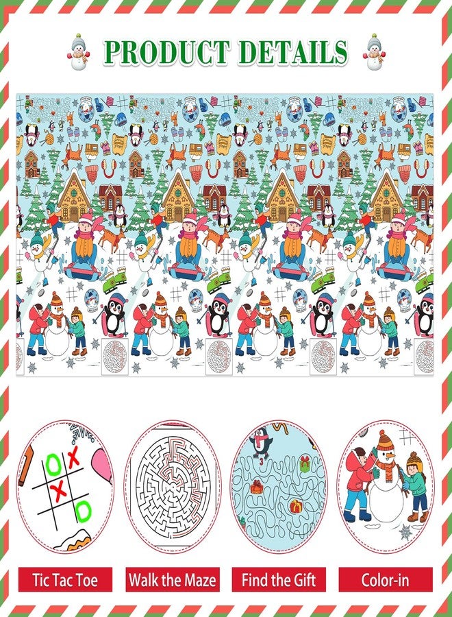 WhatSign Christmas Giant Coloring Tablecloth 72×30 Inches - Kids Activities Crafts Poster for Grandkids Holiday Party Classroom Decorations - Image 2